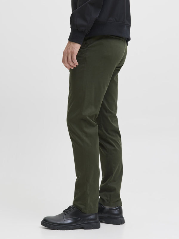 Jack & Jones JPSTMARCO BOWIE Slim Fit Chinos – Duffel Bag Green | Organic & Recycled Cotton - Borderland Muff