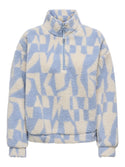 ONLY ONLNEW JANNE Women's Half-Zip Fleece Sweatshirt – Kentucky Blue | Loose Fit - Borderland Muff