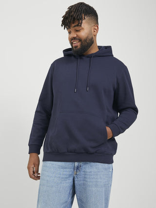 Jack & Jones JJEBRADLEY Plus Size Hoodie | Recycled Polyester Sweatshirt - Borderland Muff