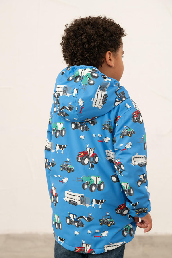 Kids Lighthouse Finlay Waterproof Jacket | JCB & Farming Print - Borderland Muff