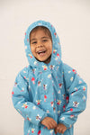 Lighthouse Girls Freya Waterproof Jacket – Pink Dino or Blue Garden Print - Borderland Muff