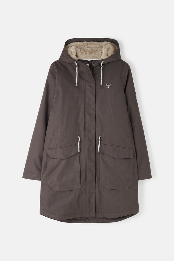Lighthouse Isobel 3/4 Length Waterproof Jacket – Faux Fur Lined – Women's Coat - Borderland Muff