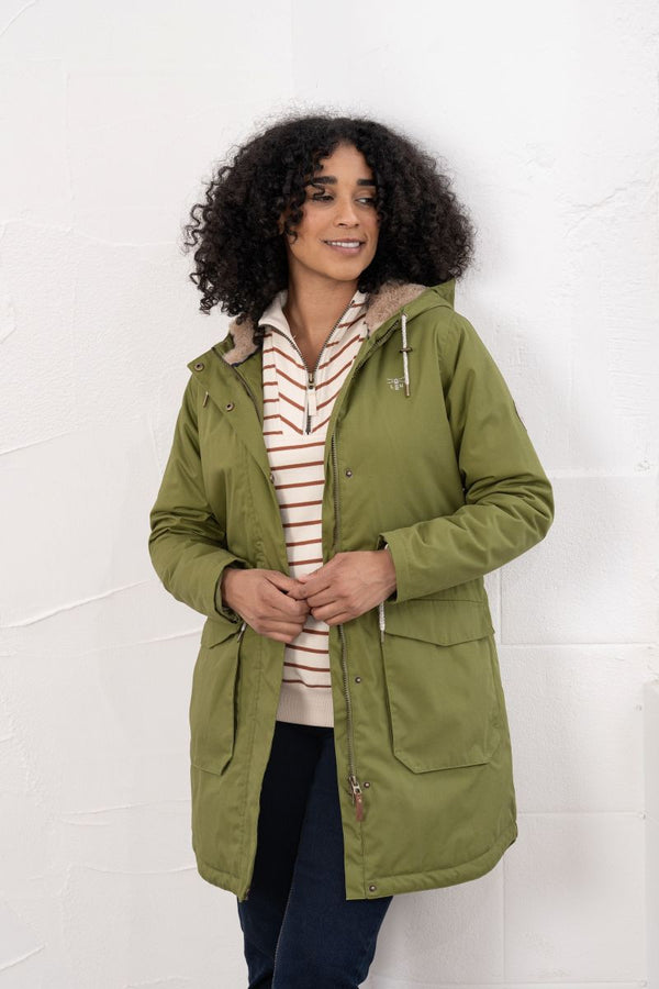Lighthouse Isobel 3/4 Length Waterproof Jacket – Faux Fur Lined – Women's Coat - Borderland Muff