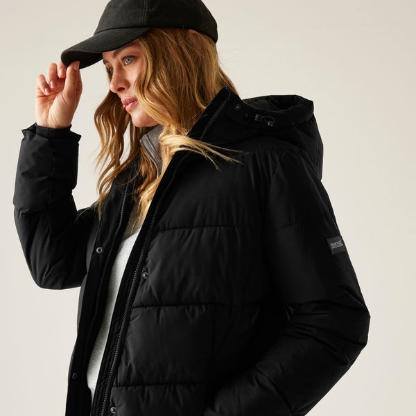 Regatta Women’s Eloria Quilted Jacket Dark Khaki & Black | Borderland Muff - Borderland Muff