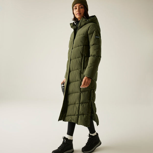 Regatta Women’s Eloria Quilted Jacket Dark Khaki & Black | Borderland Muff - Borderland Muff