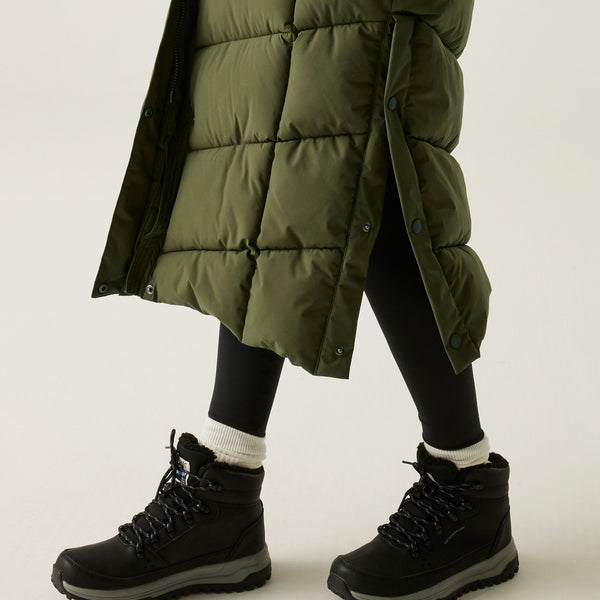 Regatta Women’s Eloria Quilted Jacket Dark Khaki & Black | Borderland Muff - Borderland Muff