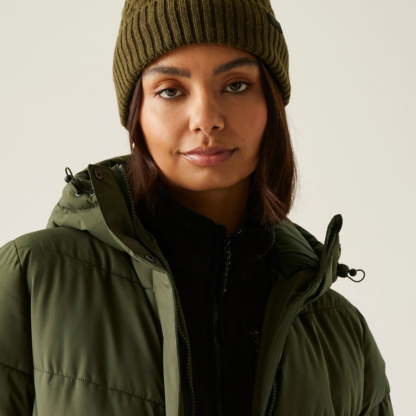 Regatta Women’s Eloria Quilted Jacket Dark Khaki & Black | Borderland Muff - Borderland Muff