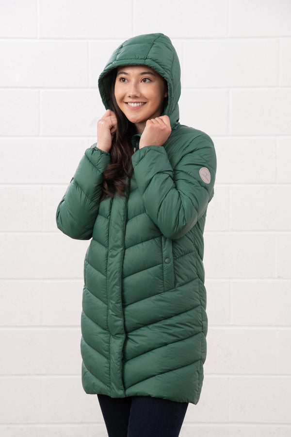 Lighthouse Laurel Ladies Coat | Warm Mid-Length Padded Jacket – Borderland Muff - Borderland Muff