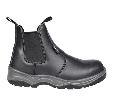 Fort Nelson FF103 Slip On Leather Safety Boot-BLACK - Borderland Muff