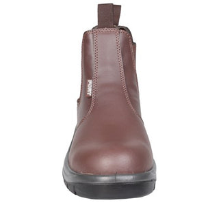 Fort Nelson FF103 Slip On Leather Safety Boot-BROWN - Borderland Muff