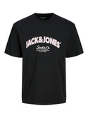 Jack & Jones Mens Relaxed Fit 100% Cotton Bronx T-shirt-BLACK - Borderland Muff