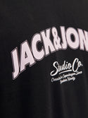 Jack & Jones Mens Relaxed Fit 100% Cotton Bronx T-shirt-BLACK - Borderland Muff