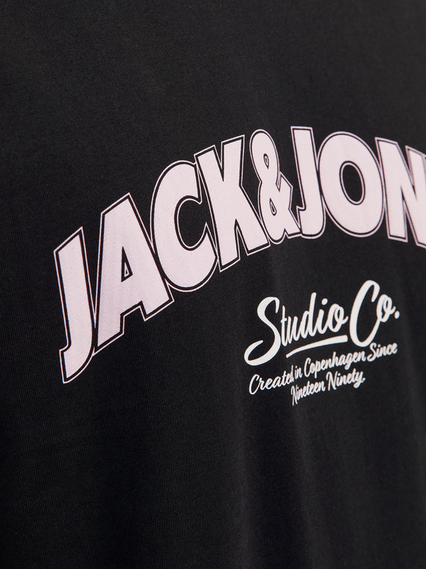 Jack & Jones Mens Relaxed Fit 100% Cotton Bronx T-shirt-BLACK - Borderland Muff