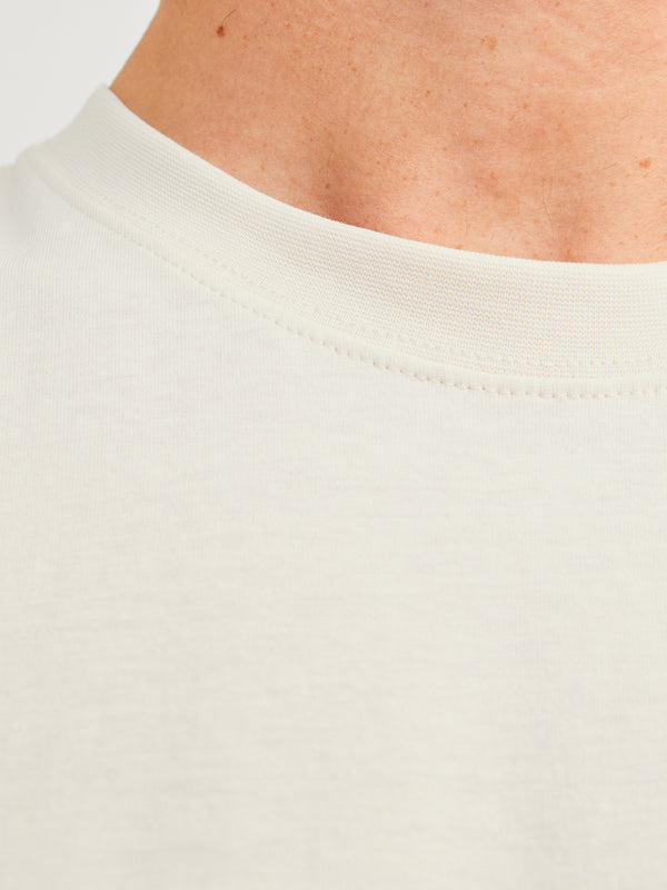 Jack & Jones Mens Relaxed Fit 100% Cotton Bronx T-shirt-CREAM - Borderland Muff