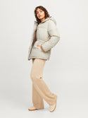 JJXX Ladies World Hooded Puffer Jacket-MOONBEAM - Borderland Muff
