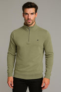 Mineral Mens KENTUCKY Half Zip Sweatshirt -SAGE - Borderland Muff