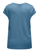Only Carmakoma Ladies Carflake Short Sleeve Top-BLUE - Borderland Muff