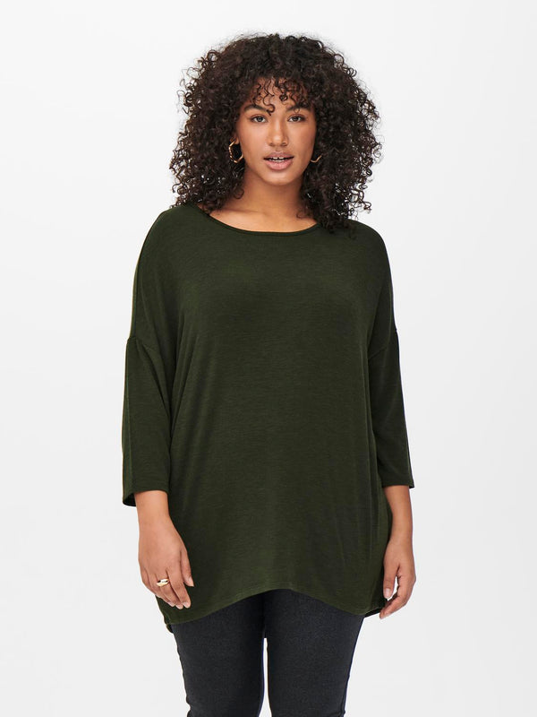 Only Carmakoma Ladies Plus Size Carlamour 3/4 Top-KALAMATA - Borderland Muff
