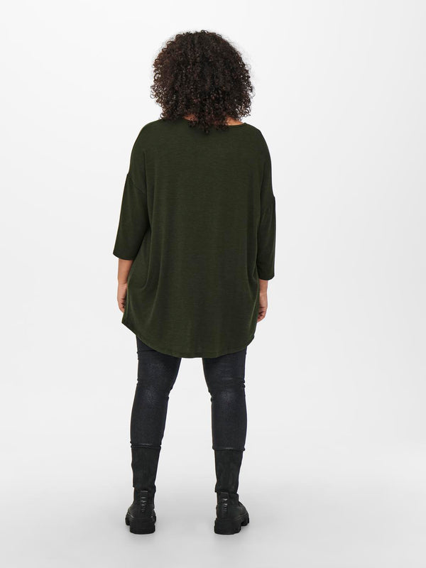 Only Carmakoma Ladies Plus Size Carlamour 3/4 Top-KALAMATA - Borderland Muff