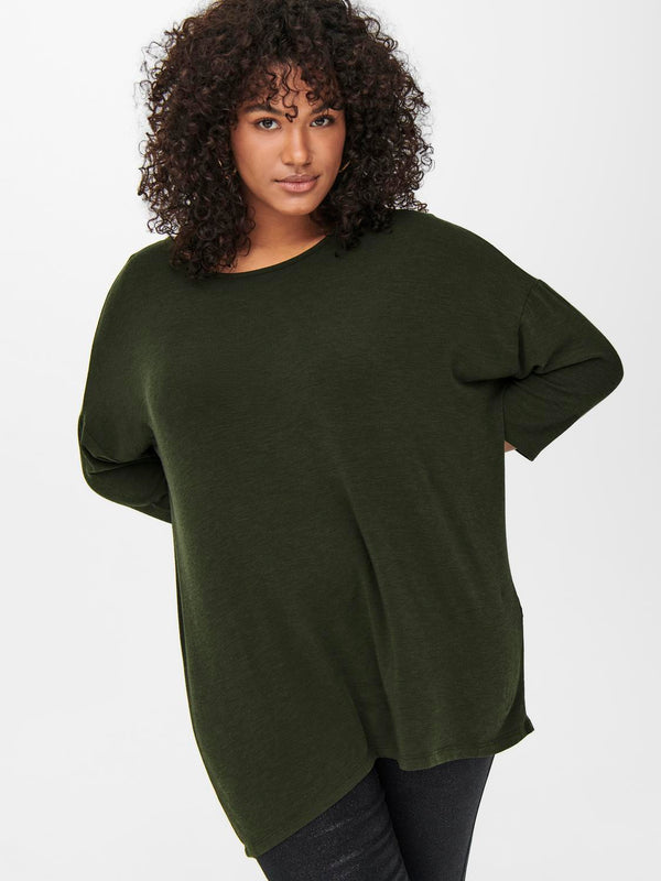 Only Carmakoma Ladies Plus Size Carlamour 3/4 Top-KALAMATA - Borderland Muff