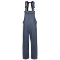 Navy waterproof bib overalls on a white background