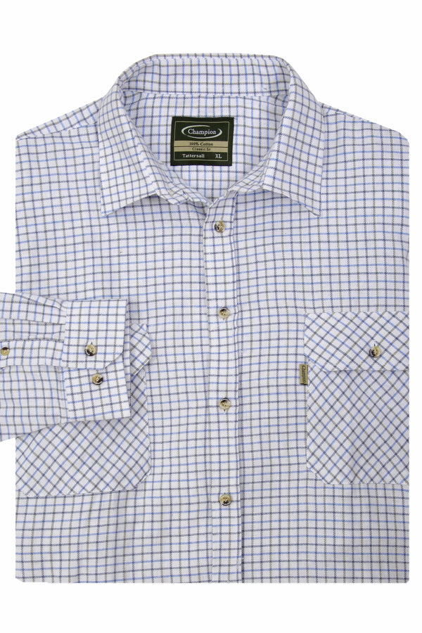 Champion Tattersall Long Sleeve Shirt -BLUE - Borderland Muff