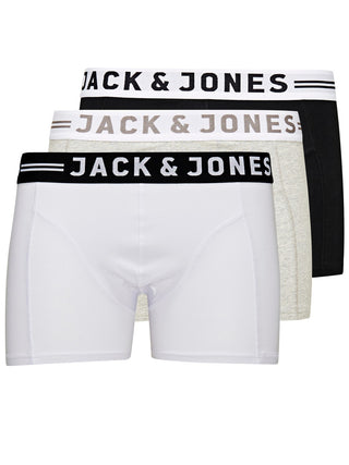 Buy grey Jack &amp; Jones JACSENSE 3 Pack Boxers