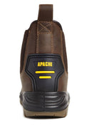 Apache Mens AP715S Water Resistant Leather Slip On Dealer Safety Work Boot - Borderland Muff
