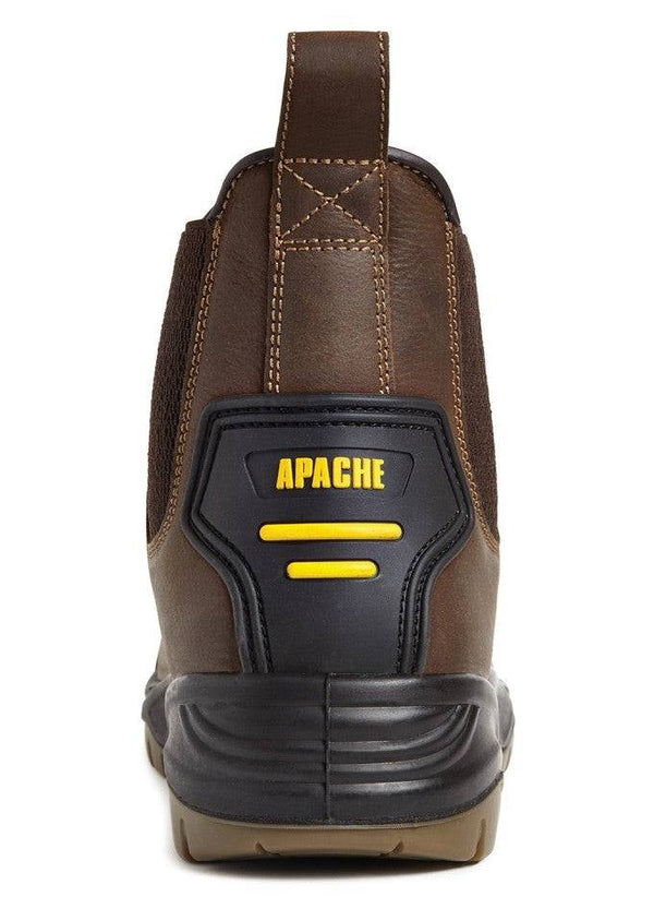 Apache Mens AP715S Water Resistant Leather Slip On Dealer Safety Work Boot - Borderland Muff