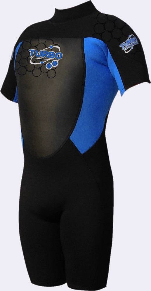 TWF Mens Turbo Shortie Wetsuit -BLUE - Borderland Muff