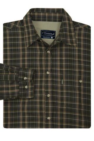 Champion Mens Sherborne Fleece Lined Shirt-GREEN - Borderland Muff