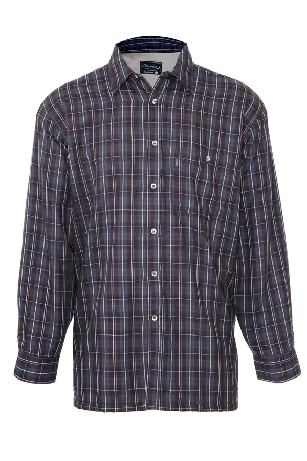 Champion Mens Sherborne Fleece Lined Shirt-BLUE - Borderland Muff