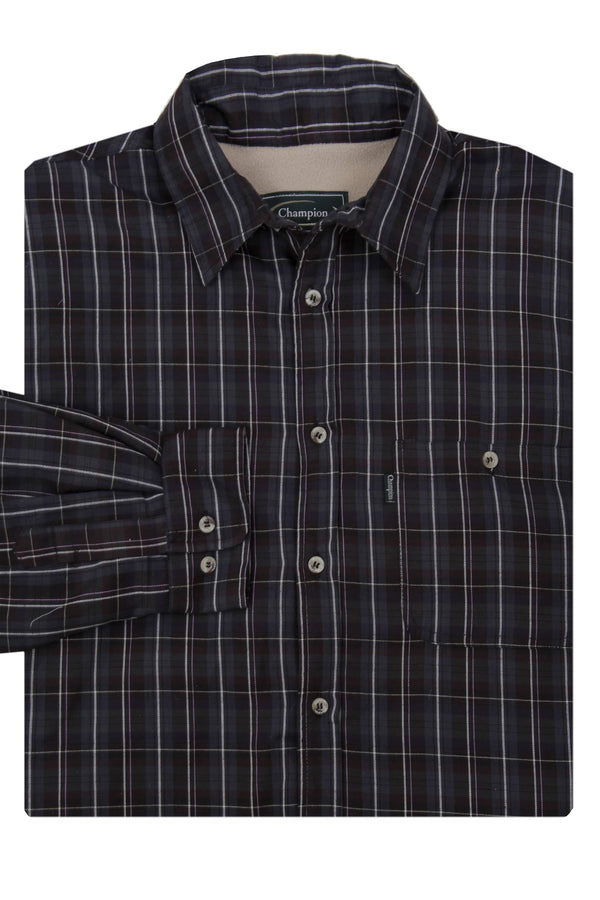 Champion Mens Sherborne Fleece Lined Shirt-BLUE - Borderland Muff