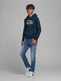 Jack & Jones JJELOGO2 Boys Hoody -NAVY BLAZER (9-10, 11-12 only) - Borderland Muff