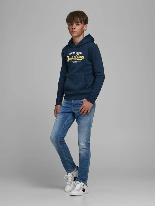 Jack & Jones JJELOGO2 Boys Hoody -NAVY BLAZER (9-10, 11-12 only) - Borderland Muff