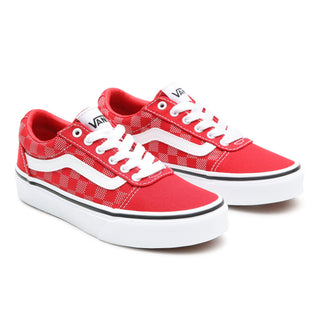 VANS Kids Ward Shoe -RED/WHITE CHECK - Borderland Muff