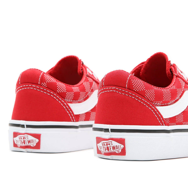 VANS Kids Ward Shoe -RED/WHITE CHECK - Borderland Muff