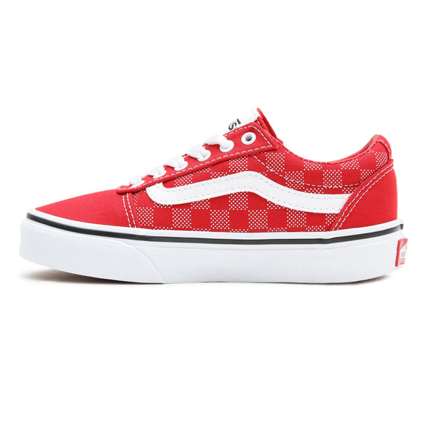 VANS Kids Ward Shoe -RED/WHITE CHECK - Borderland Muff