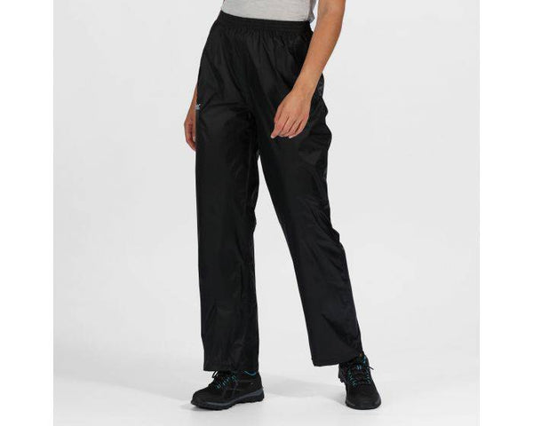 Regatta Ladies Pack It Waterproof Overtrousers RWW158 -BLACK - Borderland Muff