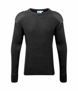 Fort Crew Neck Combat Jumper -BLACK - Borderland Muff