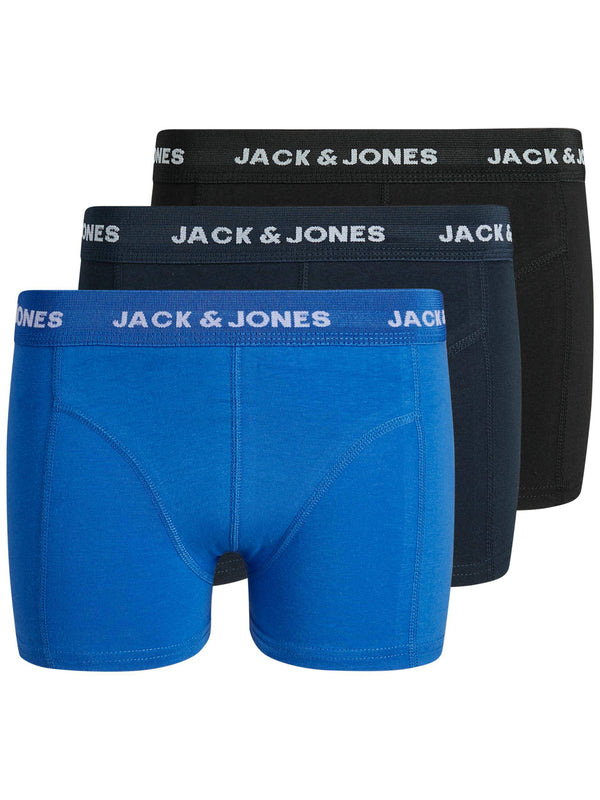 Jack & Jones JACCOLOUR Boys 3 Pack Boxers -BLACK/BLUE - Borderland Muff