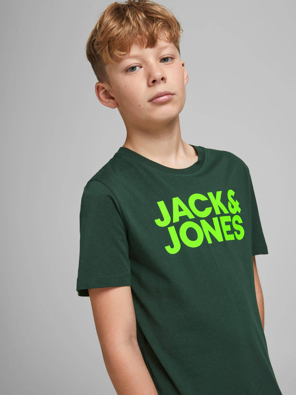 Jack & Jones JCODENNIS Boys Tee -DARK SPRUCE - Borderland Muff