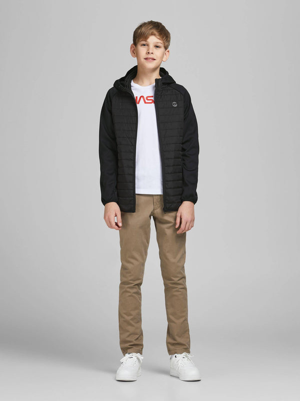 Jack & Jones JJEMULTI Boys Hybrid Jacket -BLACK - Borderland Muff