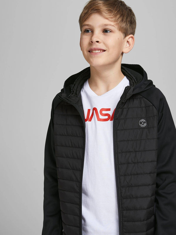 Jack & Jones JJEMULTI Boys Hybrid Jacket -BLACK - Borderland Muff