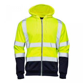 Supertouch 2 Tone Hi Vis Full Zip Hoody -YELLOW - Borderland Muff