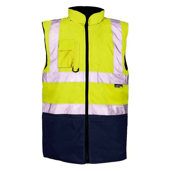 Supertouch 2 Tone Hi Vis Bodywarmer -YELLOW/NAVY - Borderland Muff