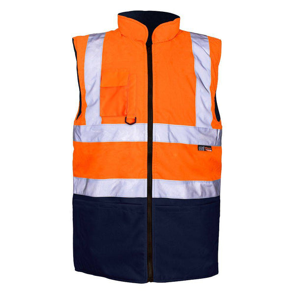 Supertouch 2 Tone Hi Vis Bodywarmer -ORANGE/NAVY - Borderland Muff