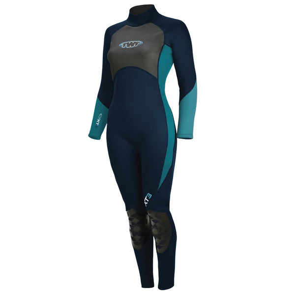 TWF Ladies XT3 3mm Full Wetsuit -BLUE - Borderland Muff