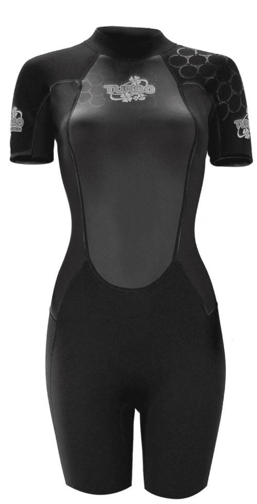 TWF Ladies Turbo Shortie Wetsuit -BLACK - Borderland Muff