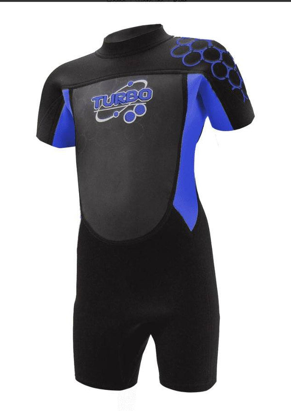 TWF Kids Turbo Shortie Wetsuit -BLUE - Borderland Muff